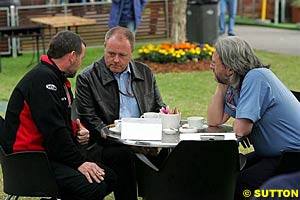 Paul Stoddart and the FIA's Richard Woods